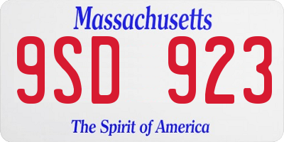 MA license plate 9SD923