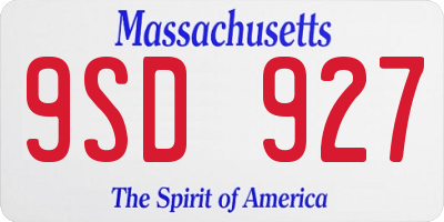 MA license plate 9SD927