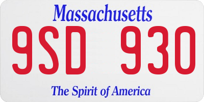 MA license plate 9SD930