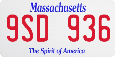 MA license plate 9SD936