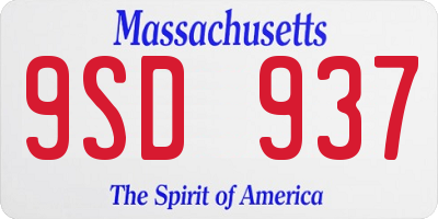 MA license plate 9SD937