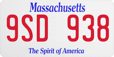 MA license plate 9SD938