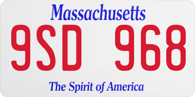 MA license plate 9SD968