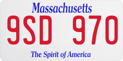 MA license plate 9SD970