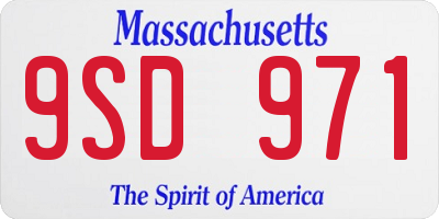 MA license plate 9SD971