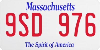 MA license plate 9SD976