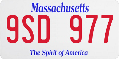MA license plate 9SD977