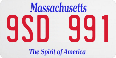 MA license plate 9SD991