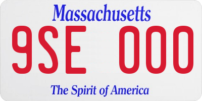 MA license plate 9SE000