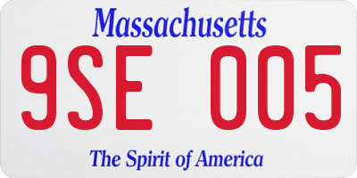 MA license plate 9SE005