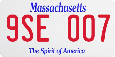 MA license plate 9SE007