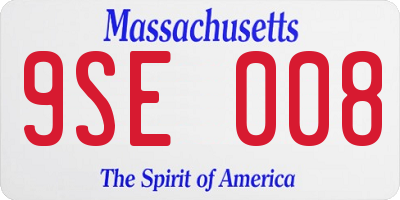 MA license plate 9SE008
