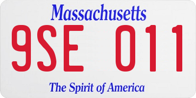 MA license plate 9SE011