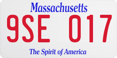 MA license plate 9SE017