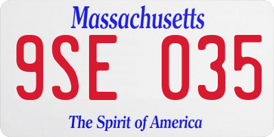 MA license plate 9SE035