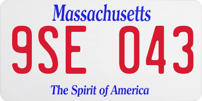 MA license plate 9SE043