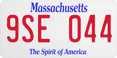 MA license plate 9SE044