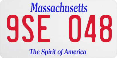 MA license plate 9SE048