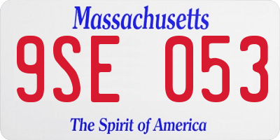 MA license plate 9SE053