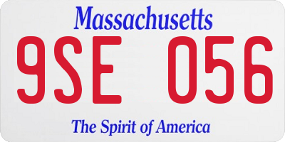 MA license plate 9SE056