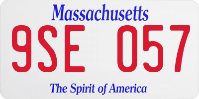 MA license plate 9SE057