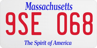 MA license plate 9SE068