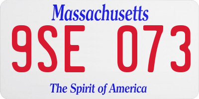 MA license plate 9SE073