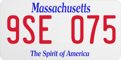 MA license plate 9SE075