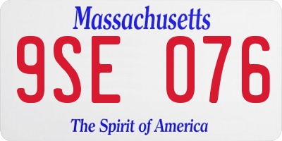 MA license plate 9SE076