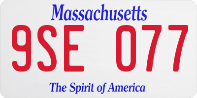 MA license plate 9SE077