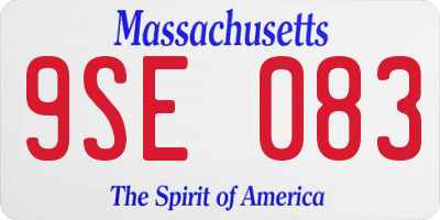 MA license plate 9SE083