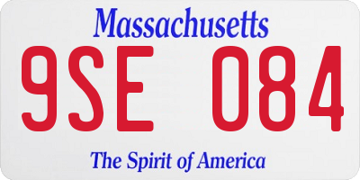 MA license plate 9SE084