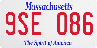 MA license plate 9SE086