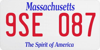 MA license plate 9SE087