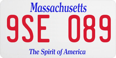 MA license plate 9SE089