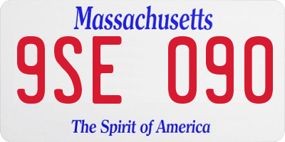 MA license plate 9SE090