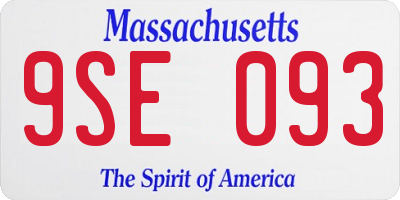 MA license plate 9SE093