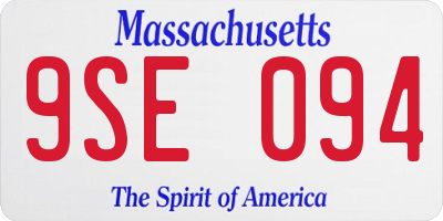 MA license plate 9SE094