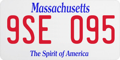 MA license plate 9SE095