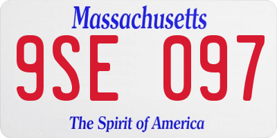 MA license plate 9SE097
