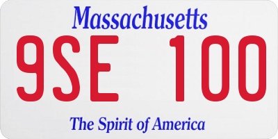 MA license plate 9SE100