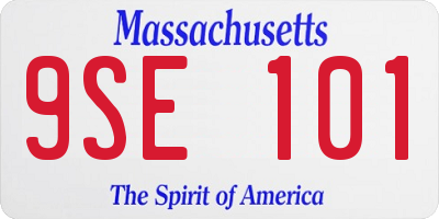 MA license plate 9SE101