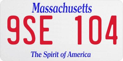 MA license plate 9SE104