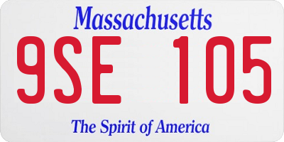 MA license plate 9SE105