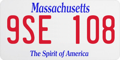 MA license plate 9SE108