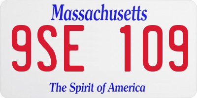 MA license plate 9SE109