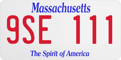 MA license plate 9SE111