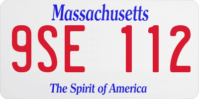 MA license plate 9SE112