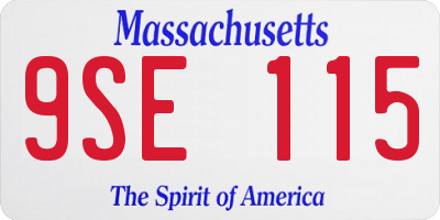MA license plate 9SE115