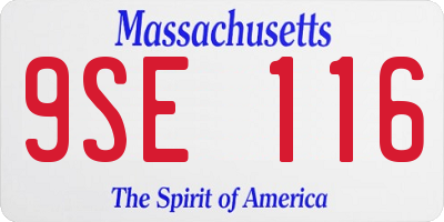 MA license plate 9SE116